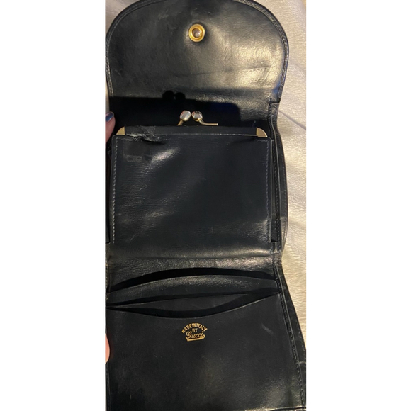GUCCI Vintage Ophidia Kiss lock Monogram Leather Wallet! - Picture 3 of 12